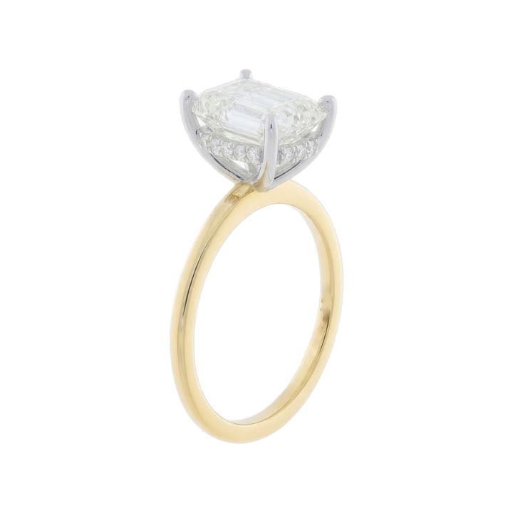 Covenant Hidden Halo Oval Engagement Ring 14K Two Tone