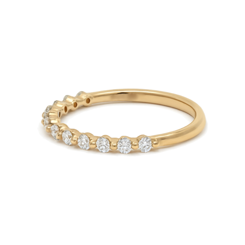 Diamond Shared Prong Stackable Band 14K Yellow Gold .24CTW