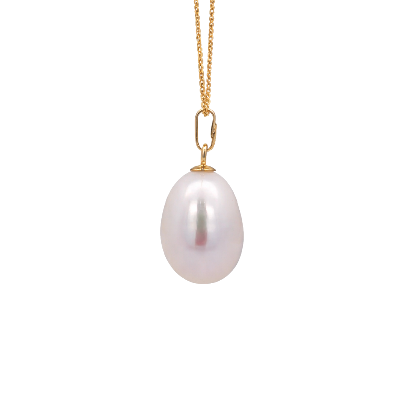Pearl Dangle Pendant 14K Yellow Gold