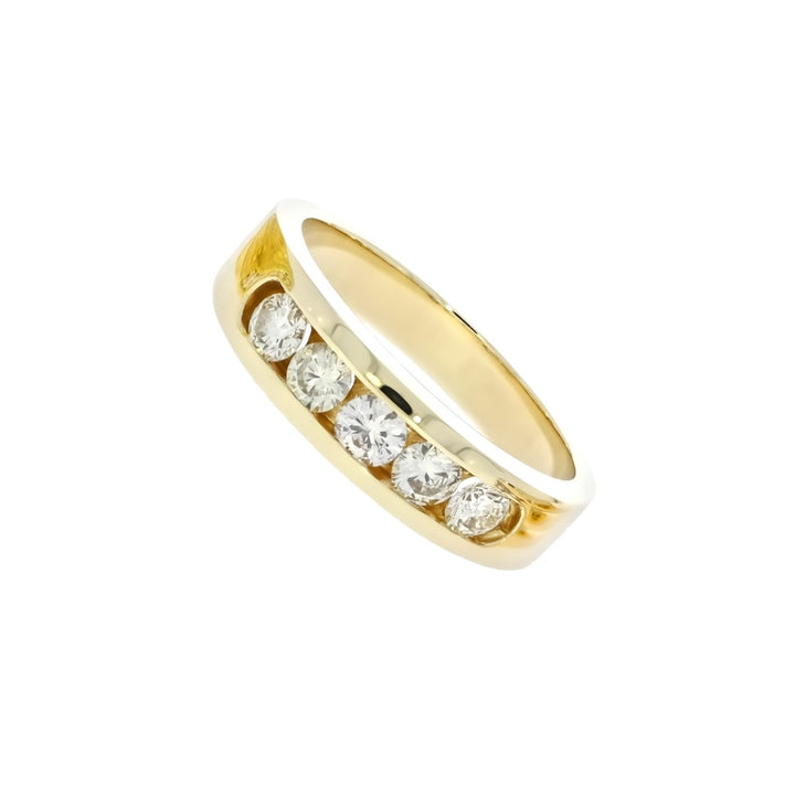 Channel Diamond Wedding Band 14K Yellow Gold 1CTW