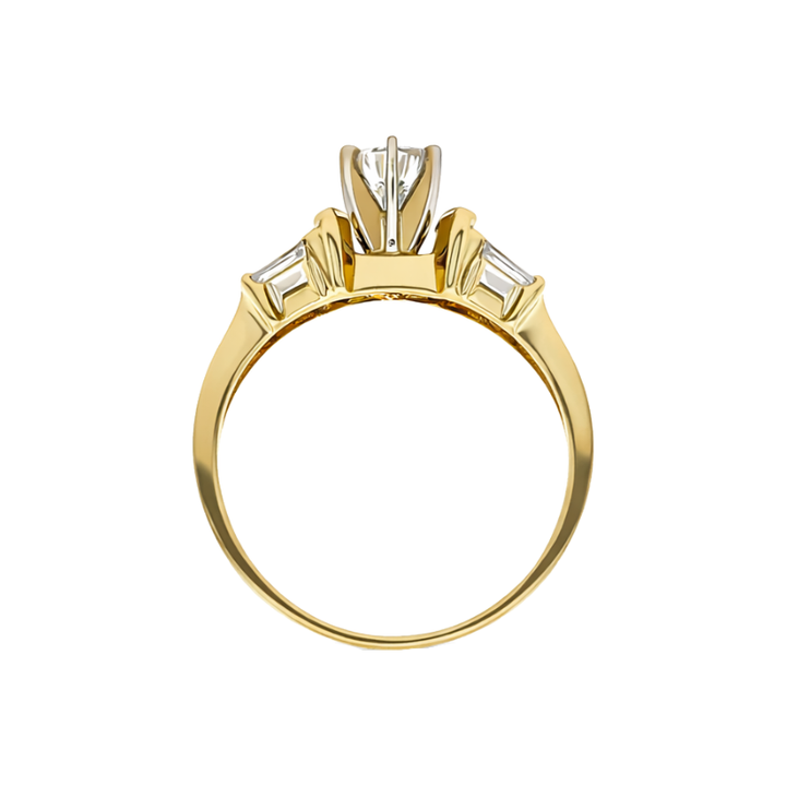 Round Diamond Engagement Ring 14K Yellow Gold .35CT