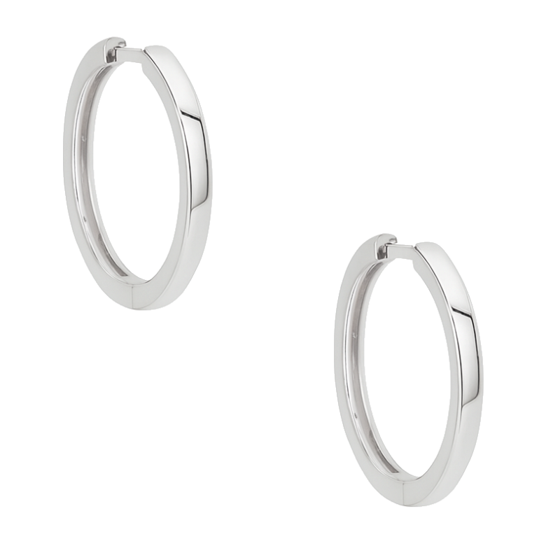 Everyday Diamond Small Hoops 14K White Gold .10CTW
