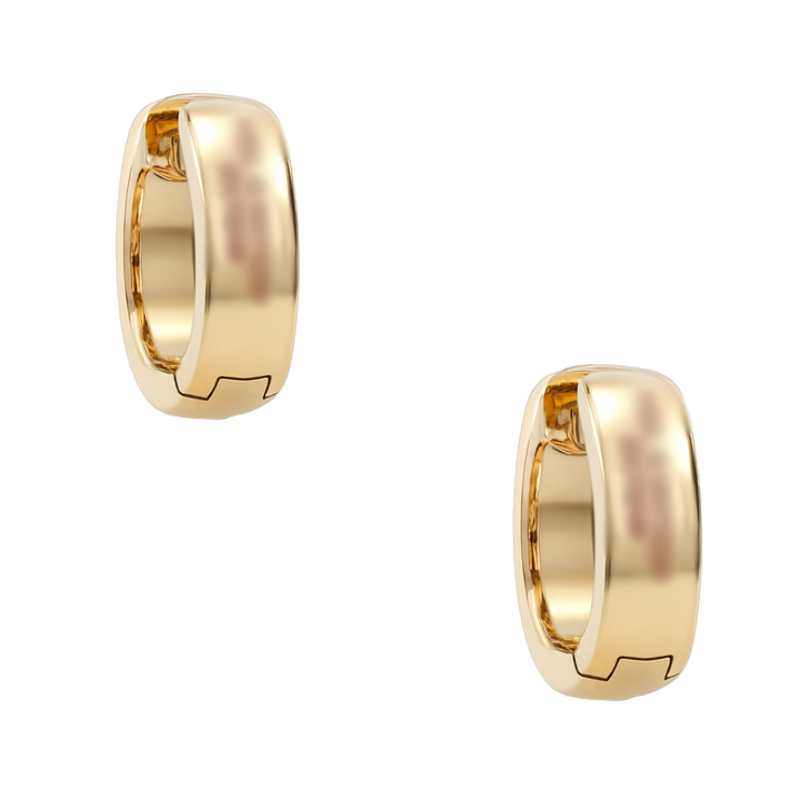 Small Diamond Bezel Huggie Hoops 14K Yellow Gold .09CTW