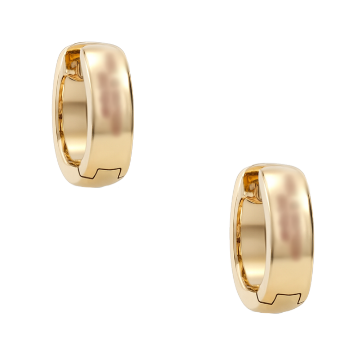 Small Diamond Bezel Huggie Hoops 14K Yellow Gold .09CTW