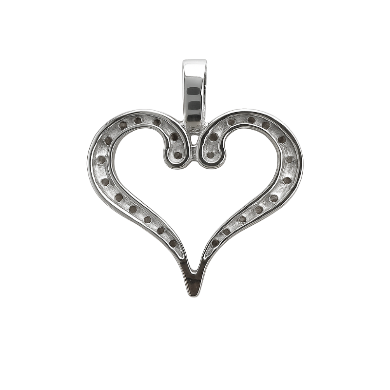Diamond Heart Pendant 14K White Gold 1CTW