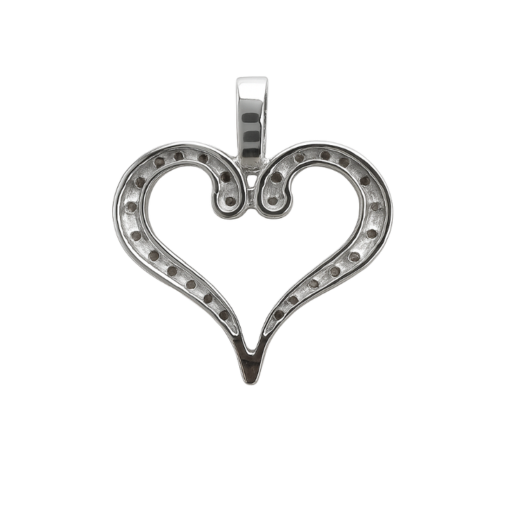 Diamond Heart Pendant 14K White Gold 1CTW