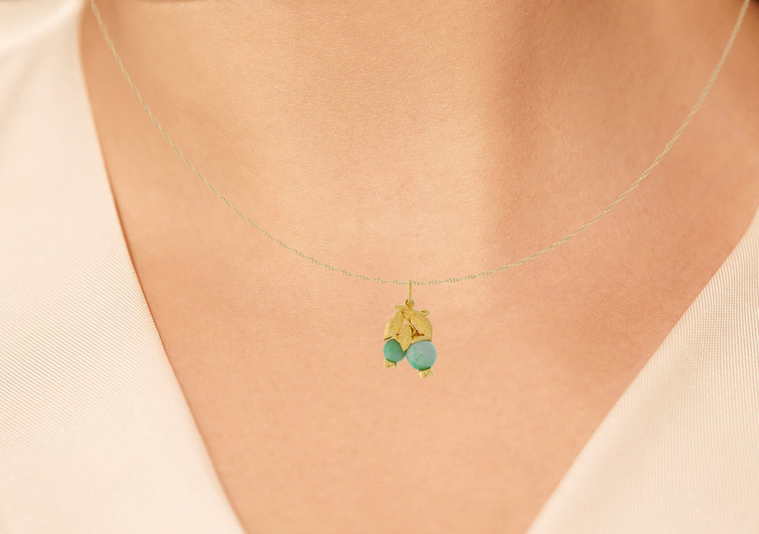 Jade Berry Pendant 24K Yellow Gold