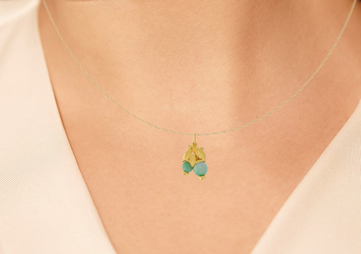 Jade Berry Pendant 24K Yellow Gold