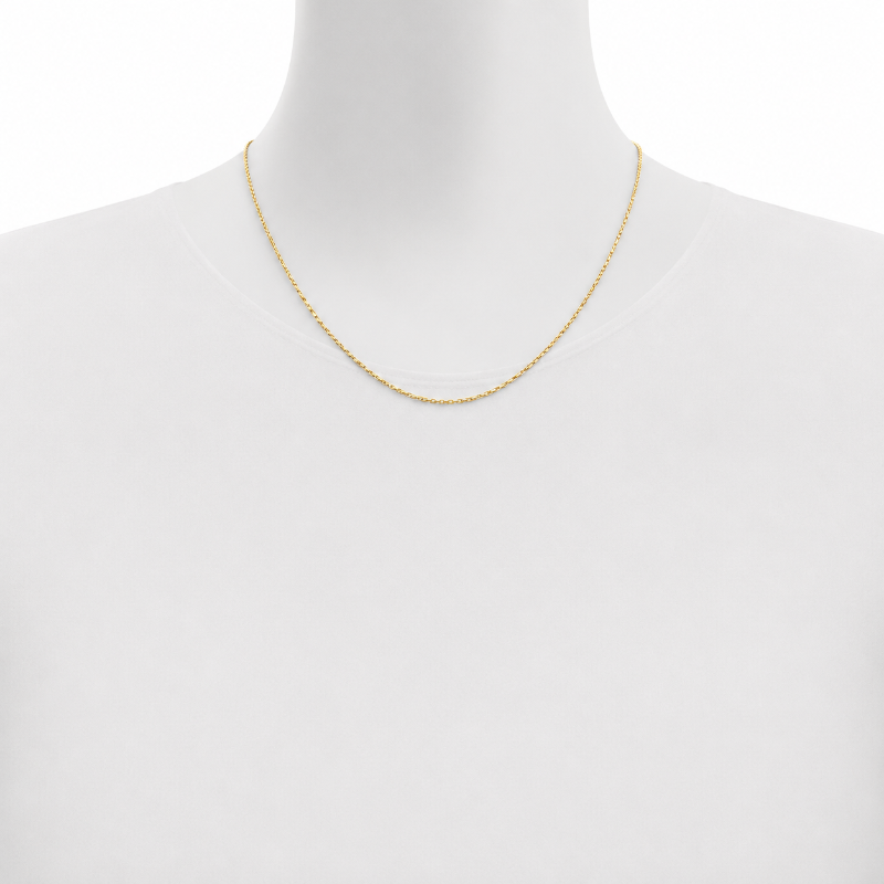 Solid Diamond Cut Cable Chain 1MM Minimal Classic Design