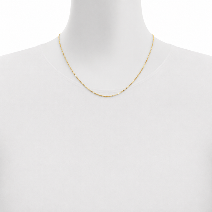 Solid Diamond Cut Cable Chain 1MM Minimal Classic Design