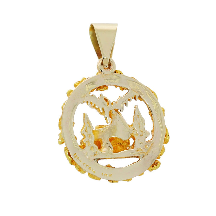 Gold Miner Nugget Pendant 10K-24K Yellow Gold