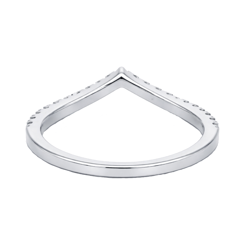 Lab Diamond Chevron Band 14K White Gold .25CTW