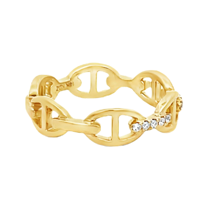 Diamond Link Band 18K Yellow Gold .09CTW
