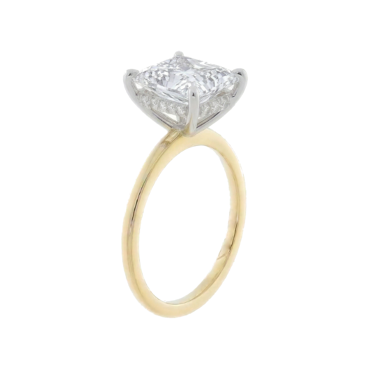 Covenant Hidden Halo Oval Engagement Ring 14K Two Tone