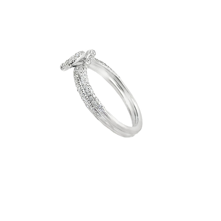 Love Knot Diamond Ring 14K White Gold