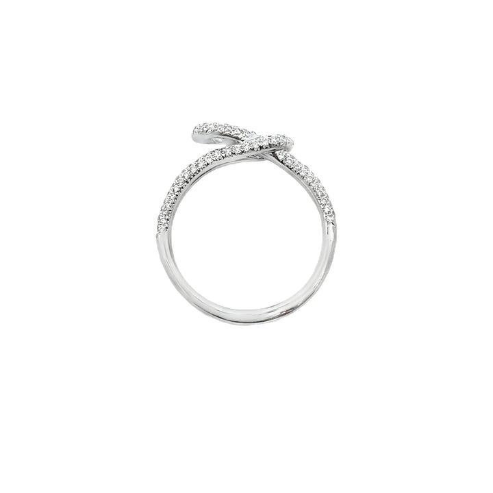 Love Knot Diamond Ring 14K White Gold