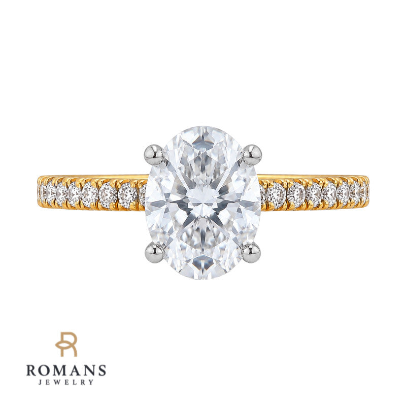 Pave Diamond Engagement Ring Setting 14K Yellow Gold .20CTW