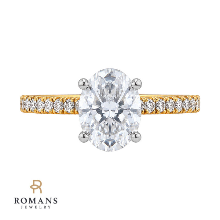 Pave Diamond Engagement Ring Setting 14K Yellow Gold .20CTW