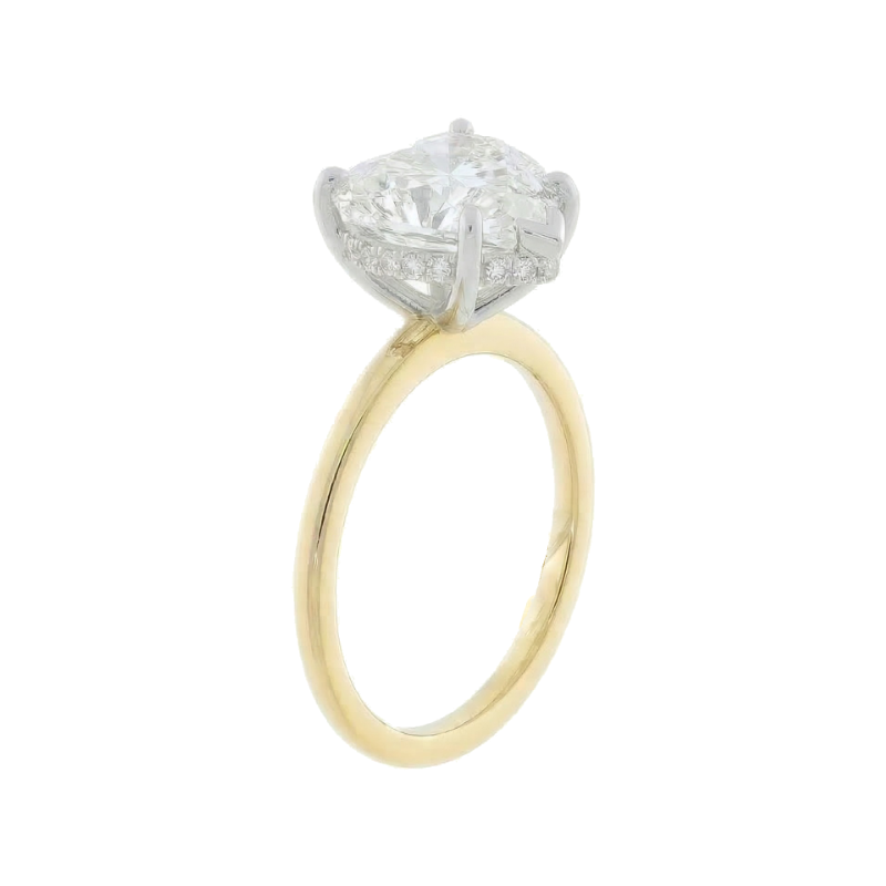 Covenant Hidden Halo Oval Engagement Ring 14K Two Tone