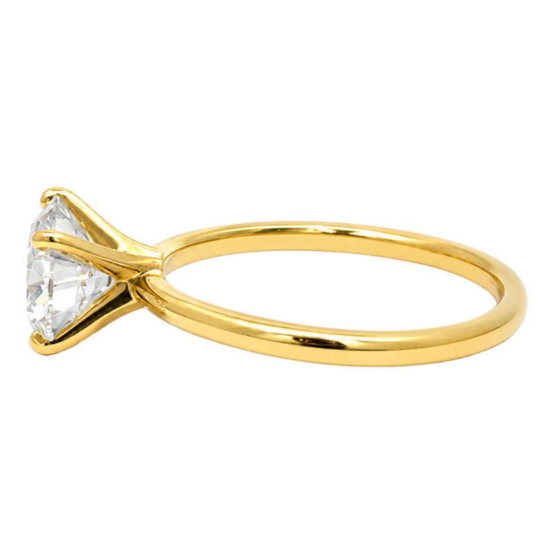 Isleana Solitaire 3CT Round Lab Diamond Ring 18K Yellow Gold