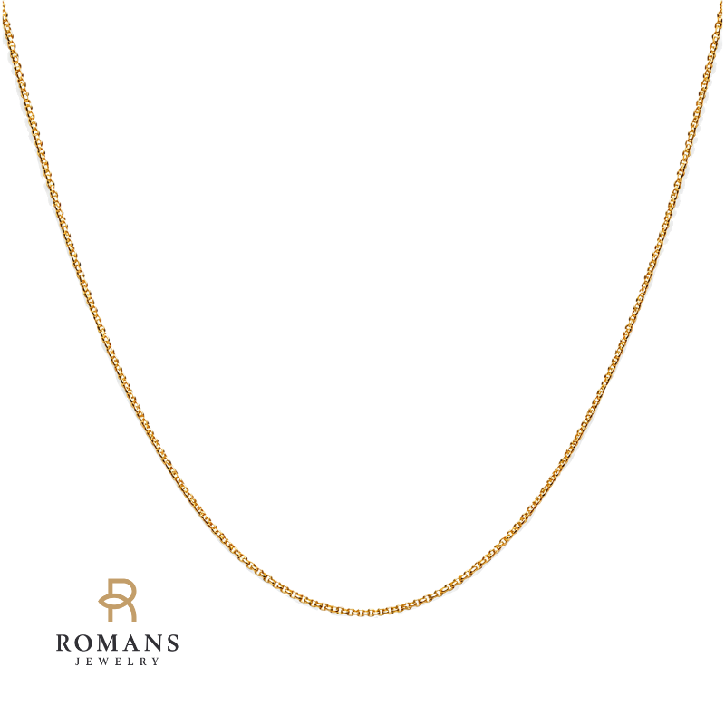 Solid Diamond Cut Cable Chain 1MM Minimal Classic Design