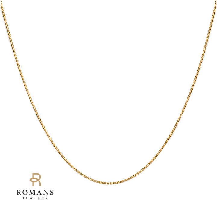Solid Diamond Cut Cable Chain 1MM Minimal Classic Design