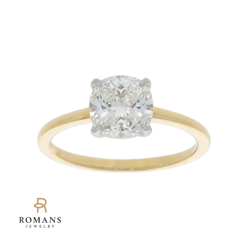 Covenant Hidden Halo Oval Engagement Ring 14K Two Tone