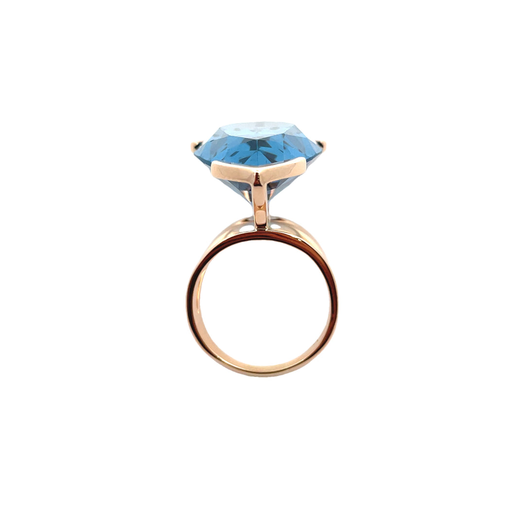 Topaz Pear Shape 14K Rose Gold Ring 42.5CT