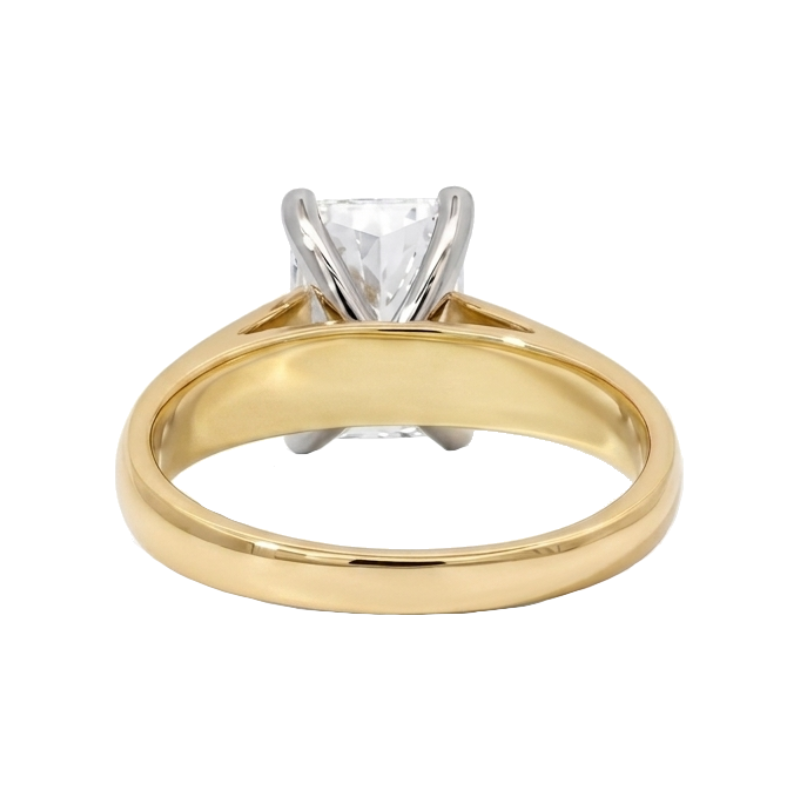 Ascend Solitaire Radiant 3CT Lab Grown Diamond 14K Two Tone