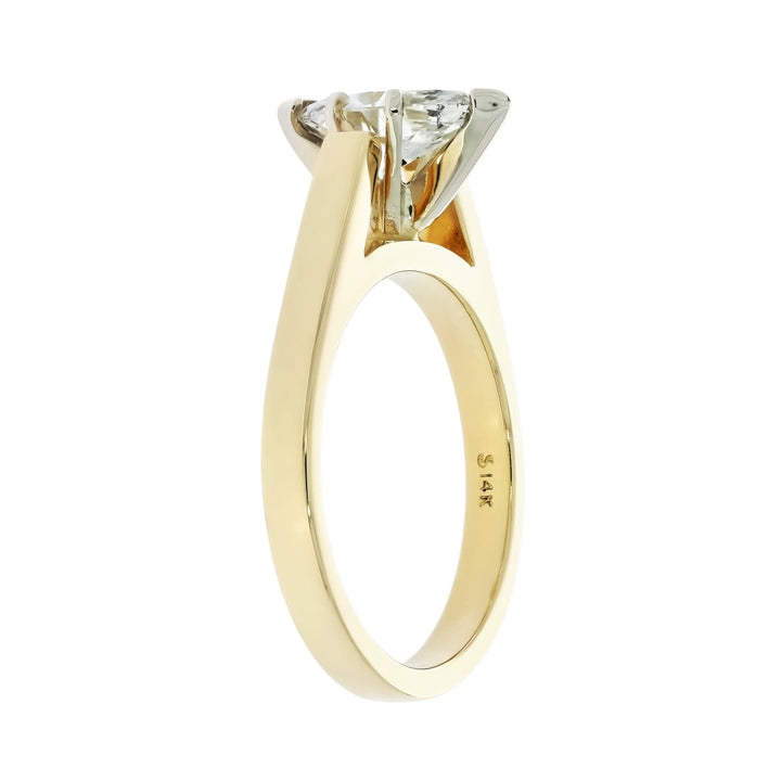 Marquise Diamond Solitaire 14K Two Tone .80 CT