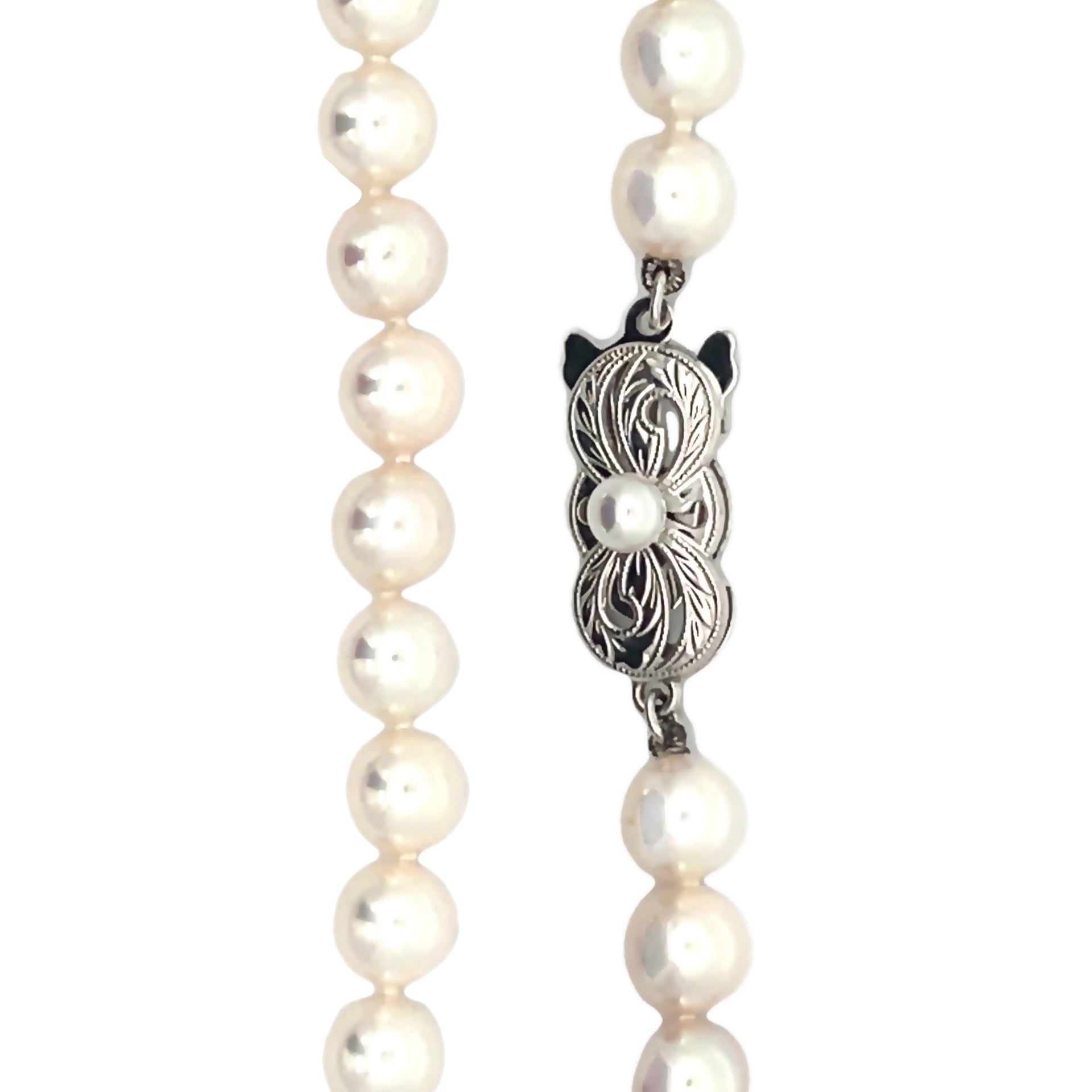 Mikimoto 6.5mm Pearl Necklace 18K White Gold – Romans Jewelry