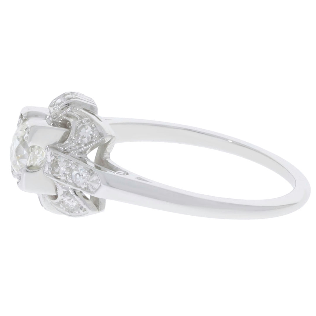 Diamond Vintage Engagement Ring 1930's Platinum .34 CT