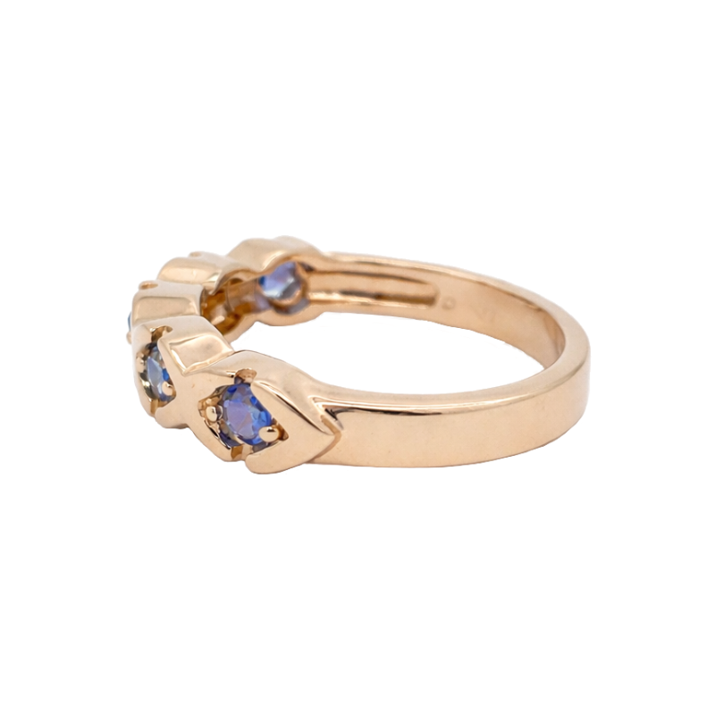 Tanzanite Diamond Band 14K Yellow Gold .27CTW