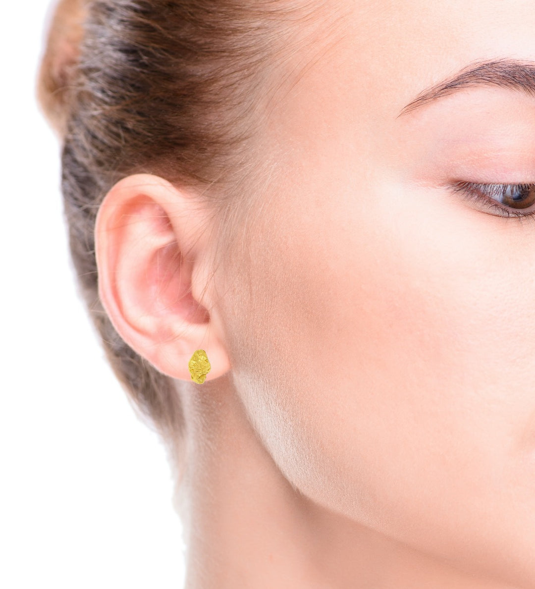 Natural Gold Nugget Stud Earrings
