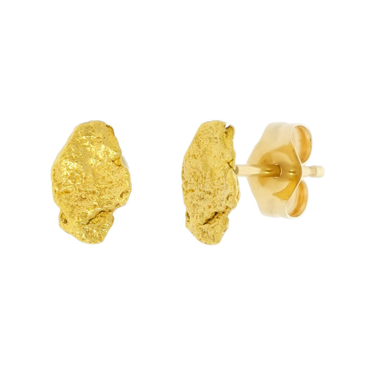 Natural Gold Nugget Stud Earrings
