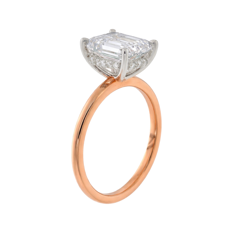 Covenant Hidden Halo Oval Engagement Ring 14K Two Tone