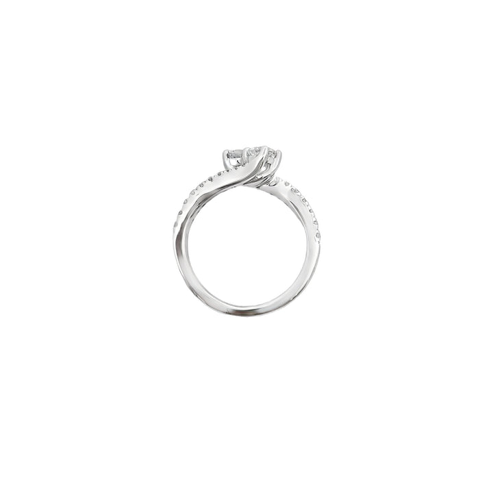 By Pass Diamond Ring 14K White Gold 0.62 CT