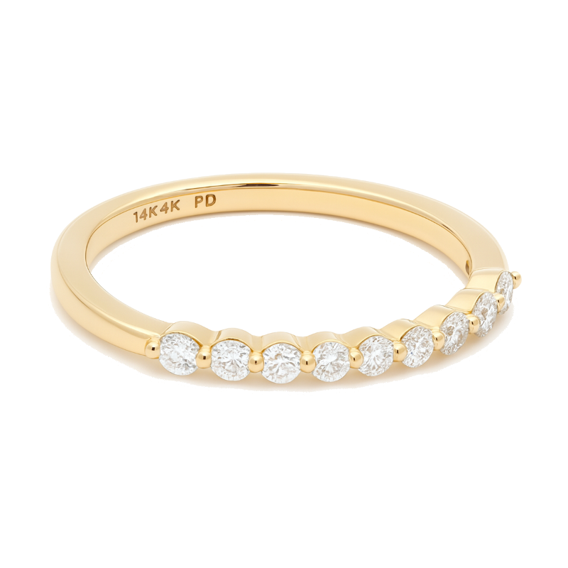 Dainty Diamond Shared Prong Band 14K Yellow Gold .25CTW