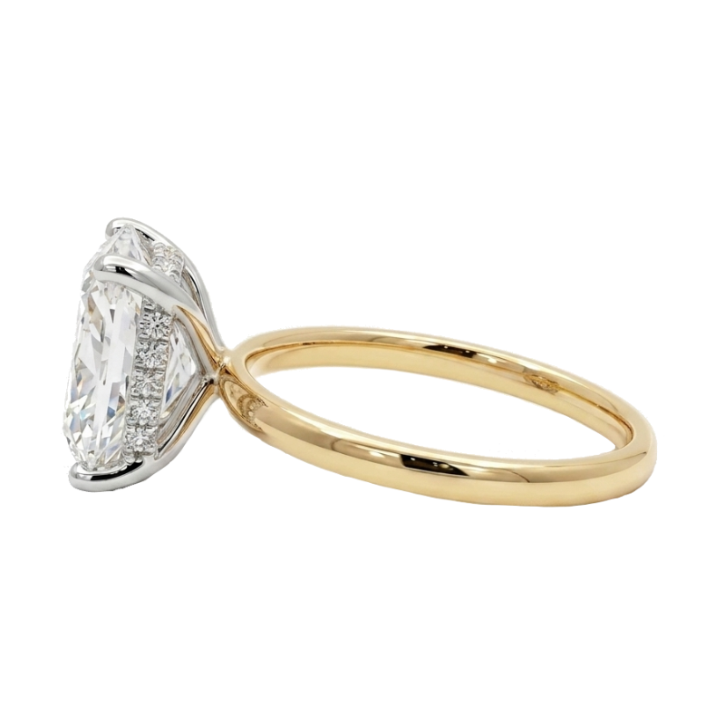 Covenant Hidden Halo 4CT Old Mine Cushion Lab Diamond 14K Two Tone