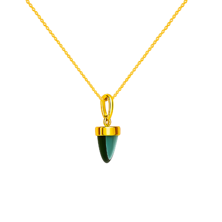 Blue Tourmaline Pendant 14K Yellow Gold .35CT