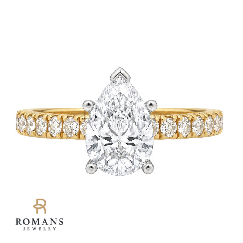 Diamond Engagement Ring Setting 14K Yellow Gold .32CTW