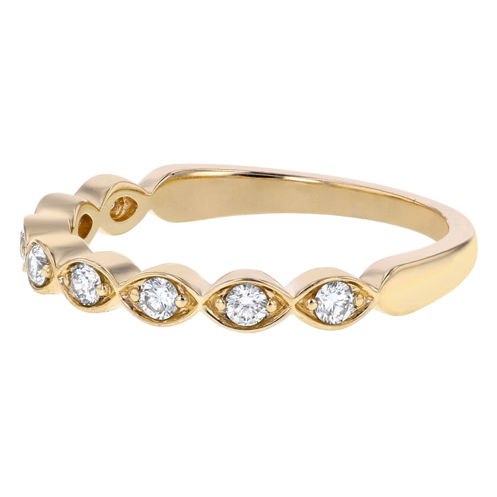 Diamond Marquise Style Band 14K Yellow Gold .26CTW