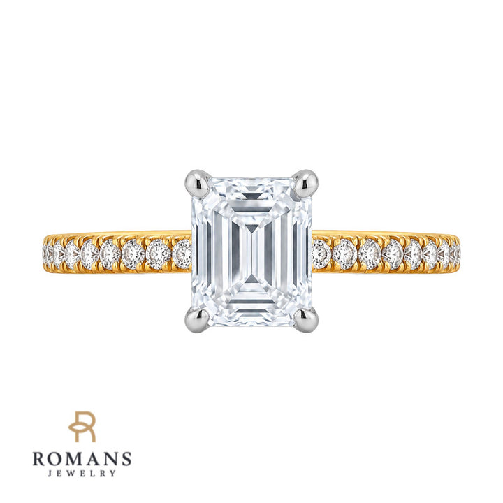 Pave Diamond Engagement Ring Setting 14K Yellow Gold .20CTW