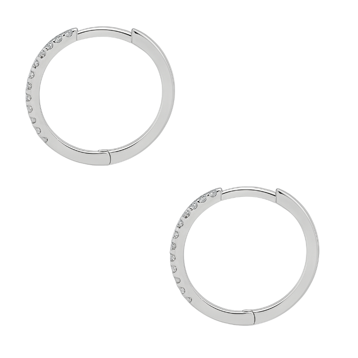 Everyday Diamond Small Hoops 14K White Gold .10CTW