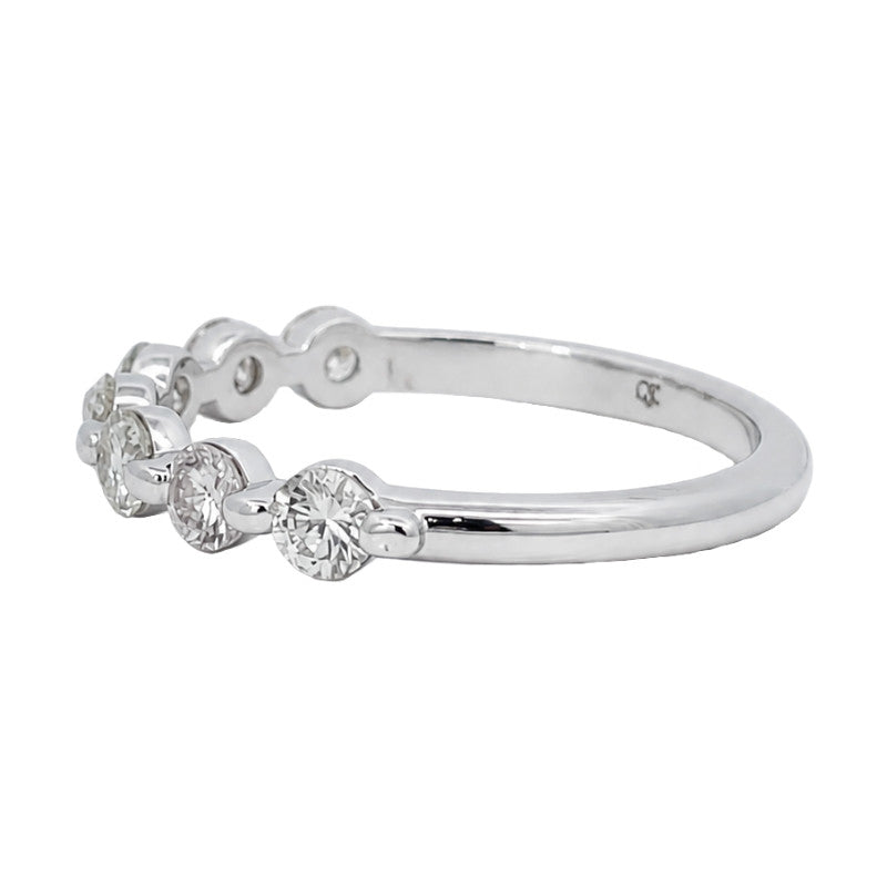 Shared Prong Diamond Band 18K White Gold .70CTW