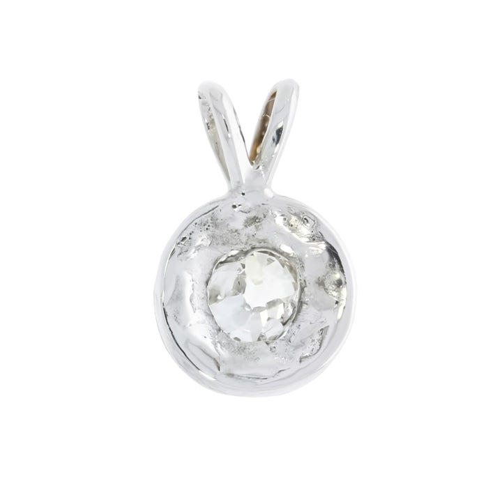 Old Mine Cut Diamond Pendant 14K White Gold .29CT