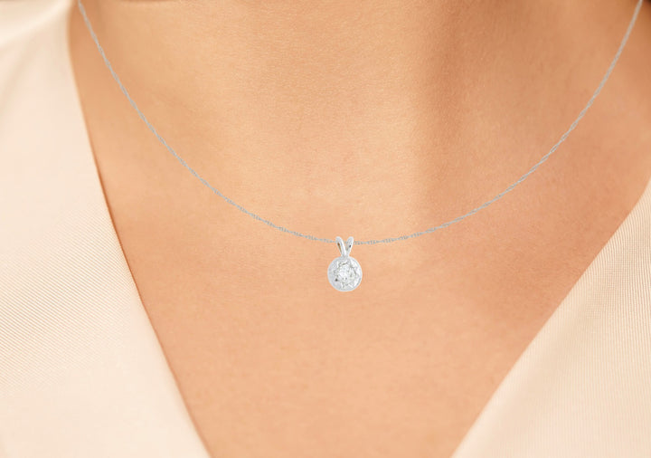 Old Mine Cut Diamond Pendant 14K White Gold .29CT