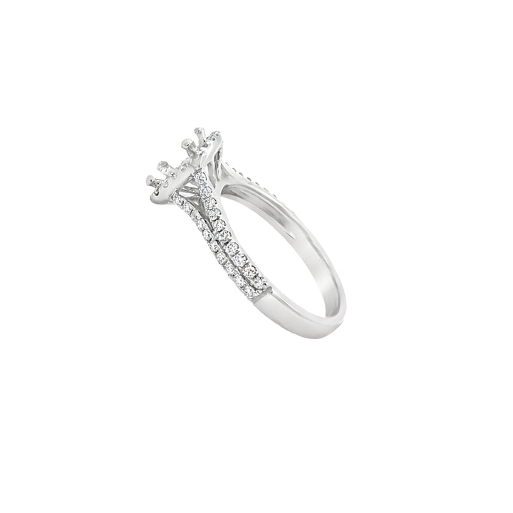 Diamond Halo Setting 18K White Gold .48 CTW