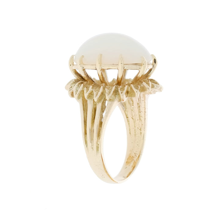 White Opal Ring 14K Yellow Gold 6.47 CTW