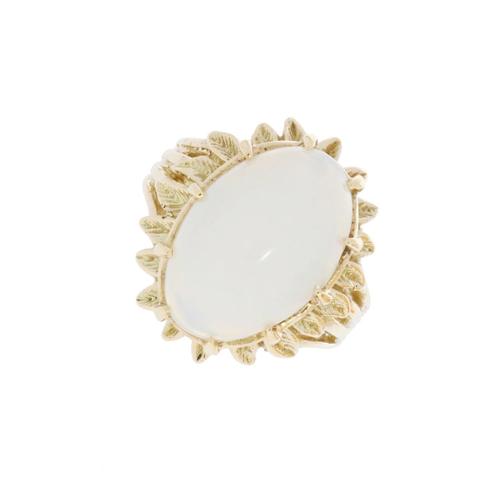 White Opal Ring 14K Yellow Gold 6.47 CTW